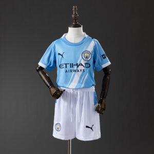 Manchester City 25/26 Home Kids Kit Jersey – Replica Football Soccer Shirt – Siz