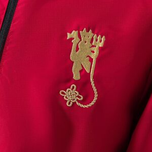 M-U Reversible Jacket Windbreaker – Black & Red – Replica Football Soccer Jacket