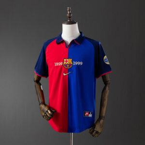 Barcelona 1999/00 Home Retro Jersey – Vintage Replica Football Soccer Shirt – Si