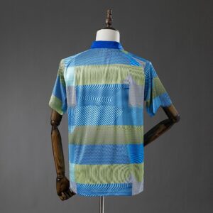 Real Madrid 25_26 POLO - Green Striped Tray – Replica Football Soccer Shirt – S–