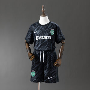 Sporting CP 25/26 Kids Kit Black Goalkeeper Jersey – Replica Football Soccer Shi