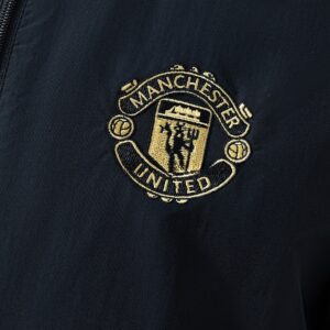 M-U Reversible Jacket Windbreaker – Black & Red – Replica Football Soccer Jacket