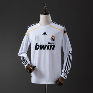 Real Madrid 2009/10 Home Long Sleeve Retro Jersey – Vintage Replica Football Soc