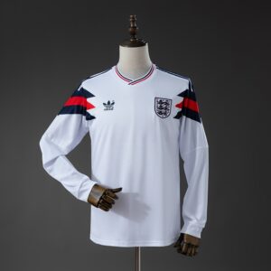 England 1990 Home Retro Long Sleeve Jersey – Replica Football Soccer Shirt – S–X