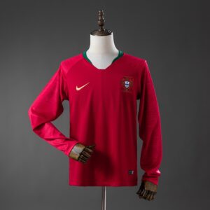 Portugal 2018 Home Long-Sleeved Retro Jersey – Replica Football Soccer Shirt – S