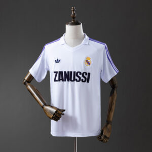 Real Madrid 1984/85 Home Retro Jersey – Vintage Replica Football Soccer Shirt –