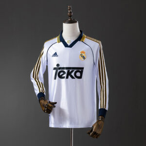 Real Madrid 1998/00 Home Long Sleeve Retro Jersey – Vintage Replica Football Soc