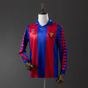 Barcelona 1992 Home Long Sleeve Retro Jersey – Vintage Replica Football Soccer S