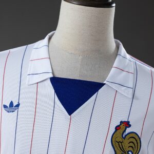 Frence 80_82 Away Long-Sleeved Retro Jersey – Replica Football Soccer Shirt – S–