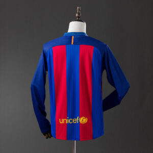 Barcelona 2016/17 Home Long Sleeve Retro Jersey – Vintage Replica Football Socce