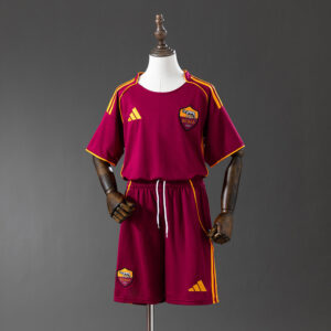 AS Roma 25/26 Home Full Kids Kit Jersey – Replica Football Soccer Shirt – Size 1