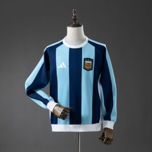 Argentina 25/26 Long-Sleeved Sweatshirt – Dark Blue & Light Blue – Replica Footb