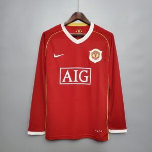 06/07 Manchester United Long Sleeve Home Retro Jersey – Vintage Replica Football
