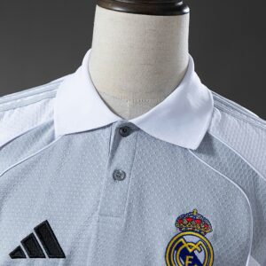 Real Madrid 25_26 POLO - Grey & White – Replica Football Soccer Shirt – S–XXL
