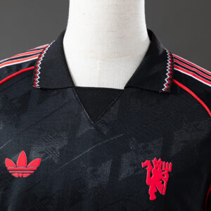 Manchester United LFSTLR 3-Stripes Black Shirt – Premium Lifestyle Football Top