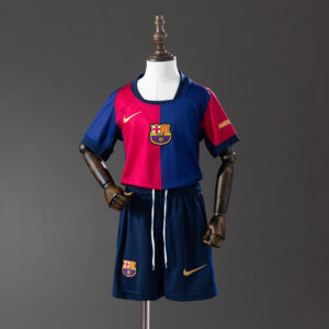 Barcelona 24/25 Home x TRAVIS SCOTT Limited Edition Kids Kit Jersey – Replica Fo