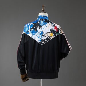 MU x Stone Roses Track Top Black Multi – Replica Football Soccer Shirt – S–XXL