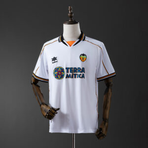 Valencia 1999/00 Home Retro Jersey – Vintage Replica Football Soccer Shirt – Siz