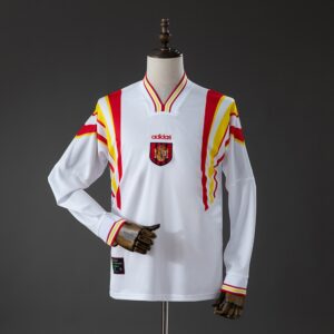 Spain 1996 Away Retro Long Sleeve Jersey – Replica Football Soccer Shirt – S–XXL