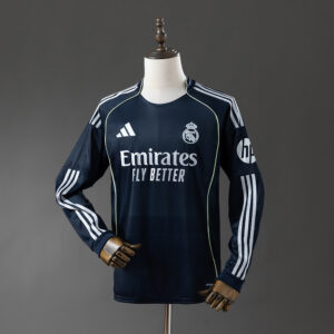 Real Madrid 25/26 Away Long Sleeve Jersey – Replica Football Soccer Shirt – S–4X