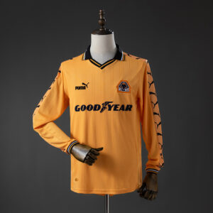 Wolves 98_99 Home Long-Sleeve Retro Jersey – Replica Football Soccer Shirt – S–X