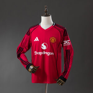 Manchester United 25/26 Home Long Sleeve Jersey – Replica Football Soccer Shirt