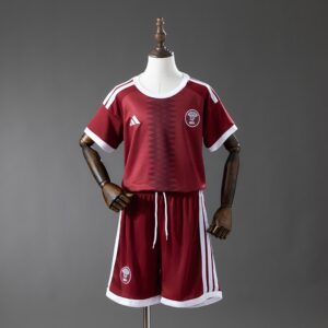 Qatar 2026 Home Kids kit Jersey – Replica Football Soccer Shirt – SIZE 16-28