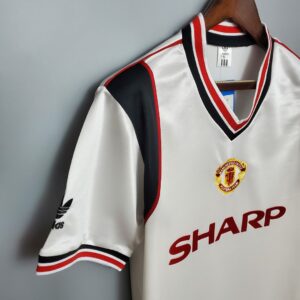 1985 Manchester United White Retro Jersey – Vintage Replica Football Soccer Shir