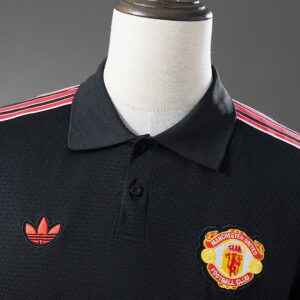 M-U 25_26 POLO - Black – Replica Football Soccer Shirt – S–XXL
