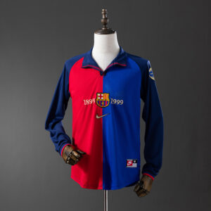 Barcelona 1999/00 Home Retro Long Sleeve Jersey – Vintage Replica Football Socce