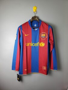 2007/08 Barcelona Home Retro Jersey – Long-Sleeved – Replica – S-XXL