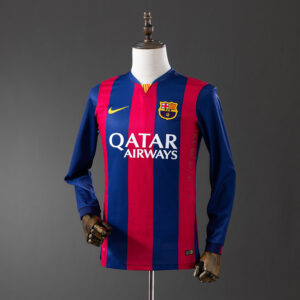 Barcelona 2014/15 Home Long Sleeve Retro Jersey – Vintage Replica Football Socce