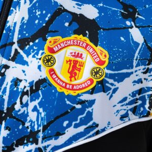 MU x Stone Roses Track Top Black Multi – Replica Football Soccer Shirt – S–XXL