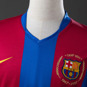 Barcelona 2007/08 Home Long Sleeve Retro Jersey – Vintage Replica Football Socce