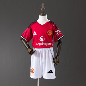 Manchester United 25/26 Home Kids Kit Jersey – Replica Football Soccer Shirt – S
