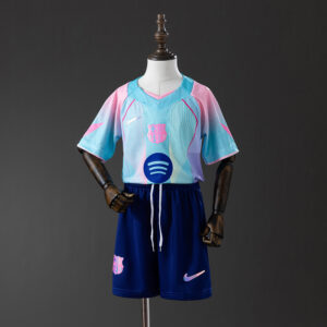 Barcelona 25/26 Concept Edition Teal Kids Kit Jersey – Replica Football Soccer S