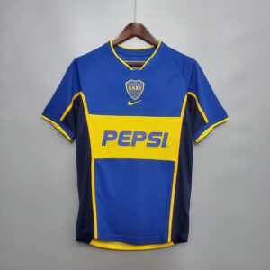 2002 Boca Juniors Home Retro Jersey – Vintage Replica Football Soccer Shirt – S-