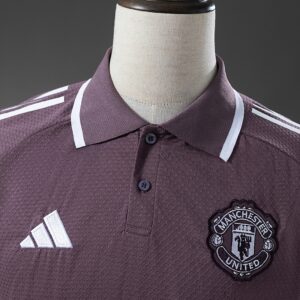 M-U 25_26 POLO - Grey Purple – Replica Football Soccer Shirt – S–XXL