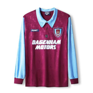 West Ham United 1995/97 Long Sleeve Home Retro Jersey – Classic Football Shirt –