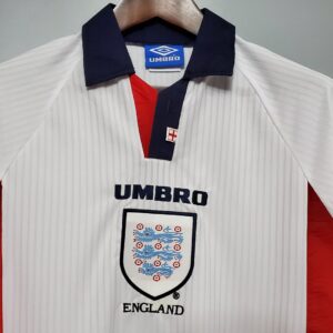 1998 England Home Long Sleeve Retro Replica Jersey Size M-XL