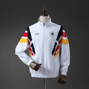 German 1996 Retro Windbreaker - White – Replica Football Soccer Shirt – S–XXL