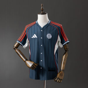 Bayern Munich 25/26 US Pack Full-Button Baseball Jersey Black – Replica Football