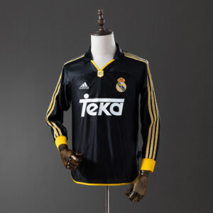 Real Madrid 1999/01 Away Long Sleeve Retro Jersey – Vintage Replica Football Soc