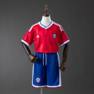 Chile 2026 Home Kids Kit Jerseys – Replica Football Soccer Shirt – Size 16-28
