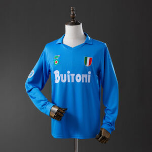 Napoli 1987/88 Home Long Sleeve Retro Jersey – Replica Football Soccer Shirt – S