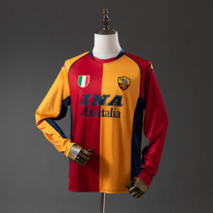 Roma 01/02 Champion Edition Long Sleeve Retro Jersey – Replica Football Soccer S