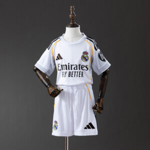 Real Madrid 25/26 Home Kids Kit Jersey – Replica Football Soccer Shirt – Size 16