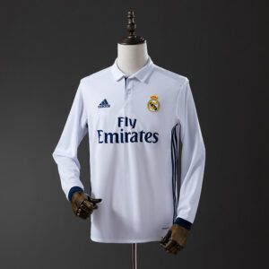 Real Madrid 2016/17 Home Long Sleeve Retro Jersey – Vintage Replica Football Soc