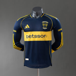 Boca Juniors 25/26 Player Version Home Long Sleeve Jersey – Replica Football Soc