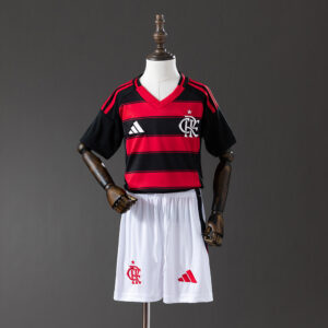 Flamengo 25/26 Home Kids Kit Jersey – Replica Football Soccer Shirt – Size 16–28